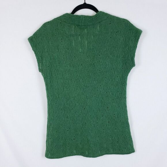 Classiques Entier Mohair Sweater Womens M Green Short Sleeve Wispy Forest Fairy - Picture 3 of 9